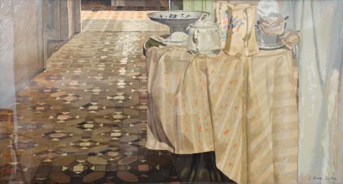 JOSEP ROCA-SASTRE (1928-1997). "Interior con suelo de mosaico".