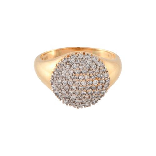 SIGUIENDO MODELOS DE VASARI, Anillo con pavé de diamantes.