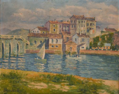 ESCUELA ESPAÑOLA, SIGLO XX. "La Marisma", San Vicente de la Barquera, Cantabria.