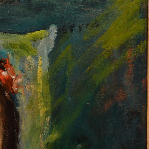 FRANCESC SERRA CASTELLET (1912-1976). "Retrato niña con muñ