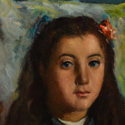 FRANCESC SERRA CASTELLET (1912-1976). "Retrato niña con muñ