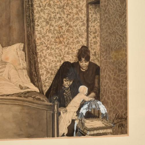 JOSE CABRINETY GUITERES (1865-1917).  "El nacimiento",1891.