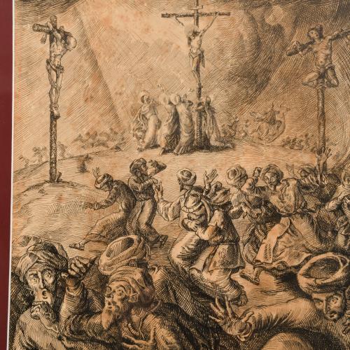 ESCUELA ESPAÑOLA, SIGLO XX. "Las tres cruces".
