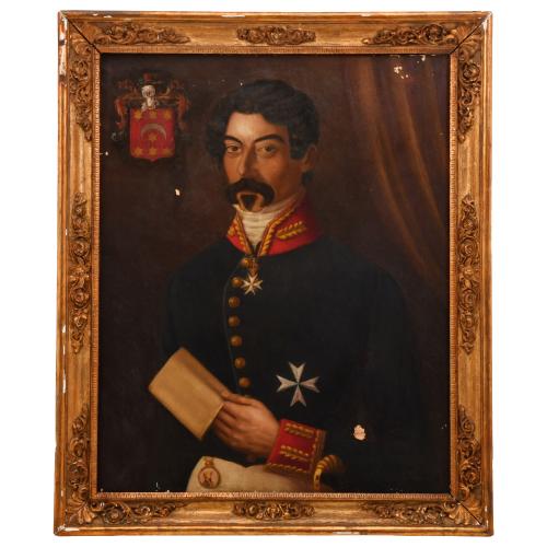 ESCUELA ESPAÑOLA, SIGLO XX. "Retrato militar masculino de D