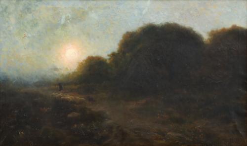 IGNACIO AGUDO CLARÁ (1880-1966).  "Paisaje nocturno".