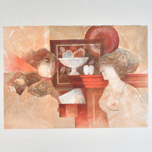 Carpeta con 5 litografías de los artistas: Jordi Alumà, A