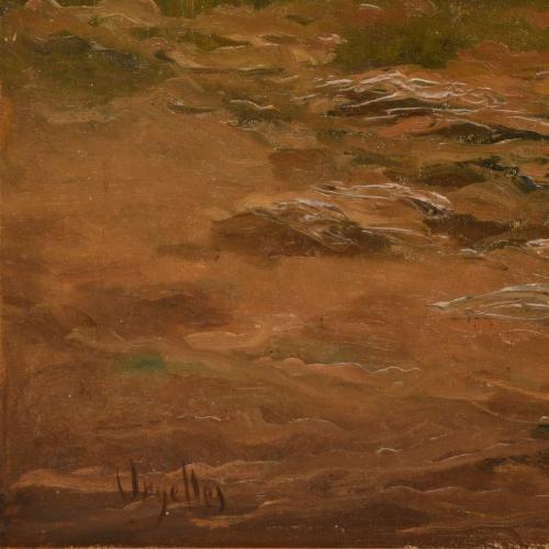 FÉLIX URGELLES DE TOVAR (1845-1919). "Pastora con ovejas".