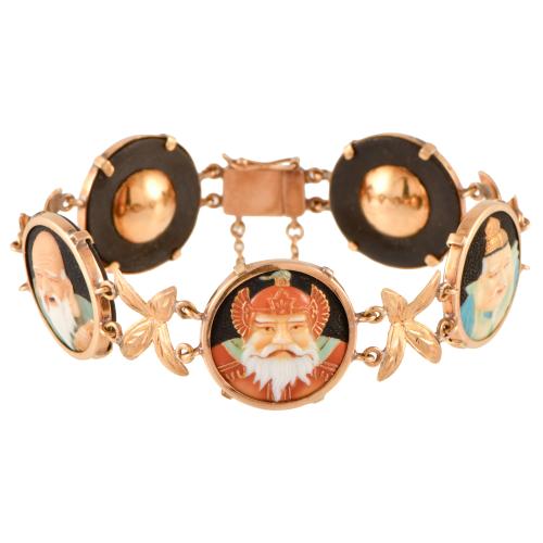 Pulsera toshikane con motivos orientalistas.
