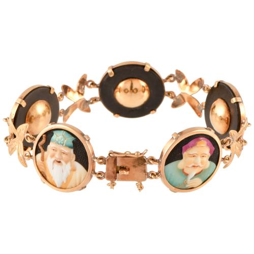 Pulsera toshikane con motivos orientalistas.