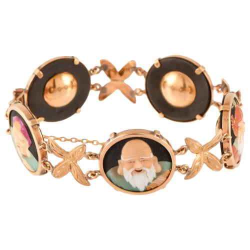 Pulsera toshikane con motivos orientalistas.
