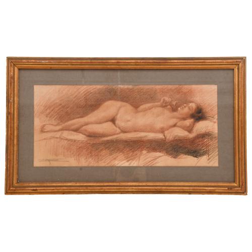 NICANOR VAZQUEZ UBACH (1870-1930).  "Desnudo femenino".