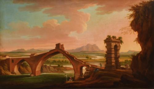 ESCUELA ALEMANA, SIGLO XIX. "Vista del Pont del Diable de Martorell".
