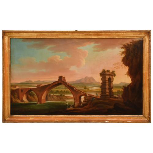 ESCUELA ALEMANA, SIGLO XIX. "Vista del Pont del Diable de M
