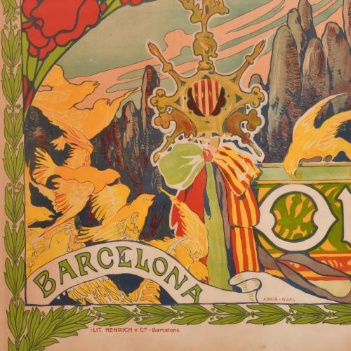 ADRIÀ GUAL I QUERALT (1872-1943).  Poster of Orfeo Català, 