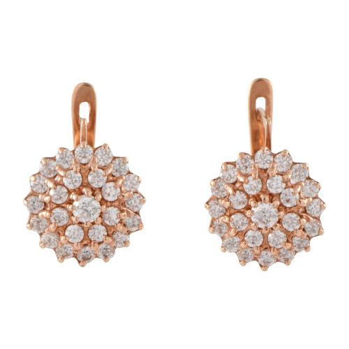 Pendientes rosetón de moisanitas