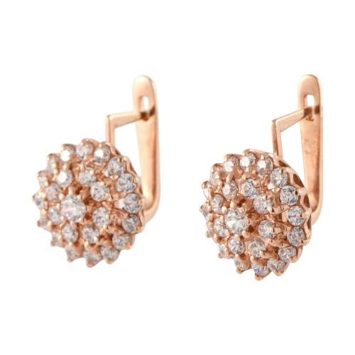 Pendientes rosetón de moisanitas
