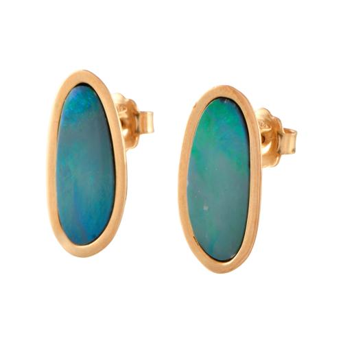 Pendientes forma orgánica con ópalos.