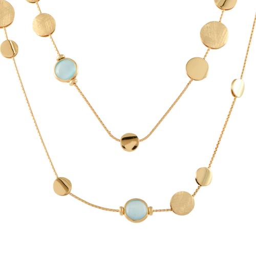 Collar largo con piedras naturales.