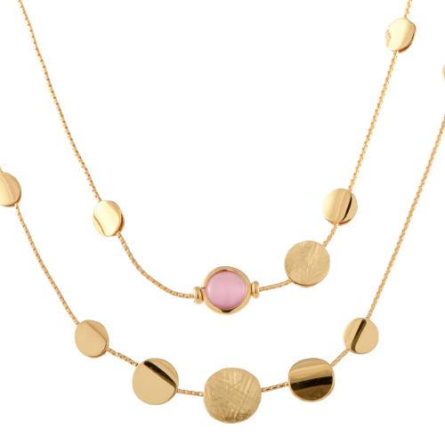 Collar largo con piedras naturales.