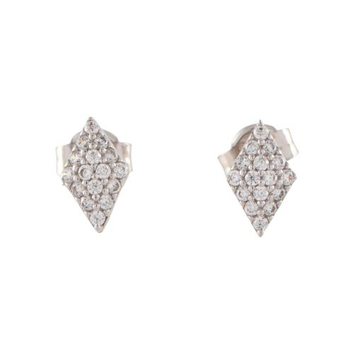 Pendientes en forma de rombo con pavé de circonitas.