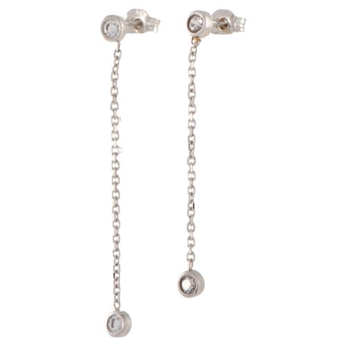Pendientes minimal con circonitas.