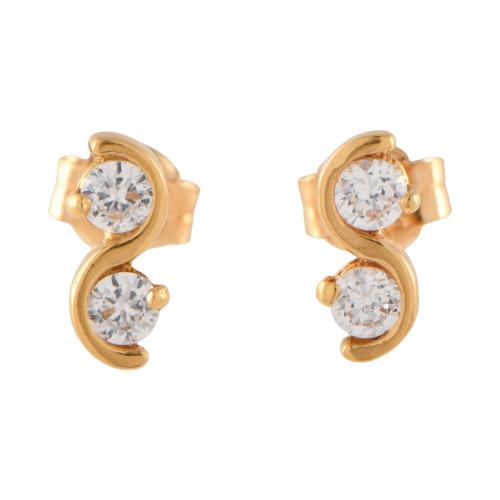 Pendientes infantiles con circonitas.