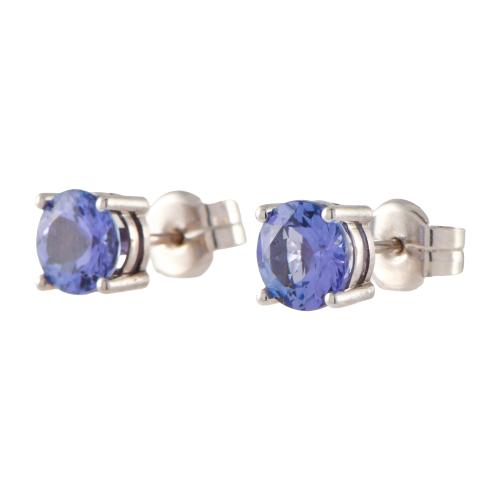 Pendientes con tanzanitas.