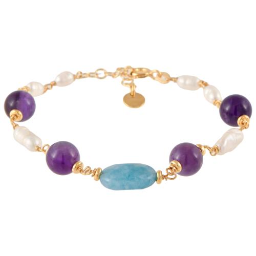 Pulsera con pedrería natural.
