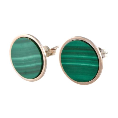 Pendientes con malaquitas.