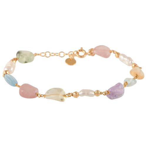 Pulsera con pedrería natural.