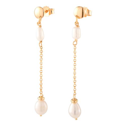Pulsera y pendientes con perlas.