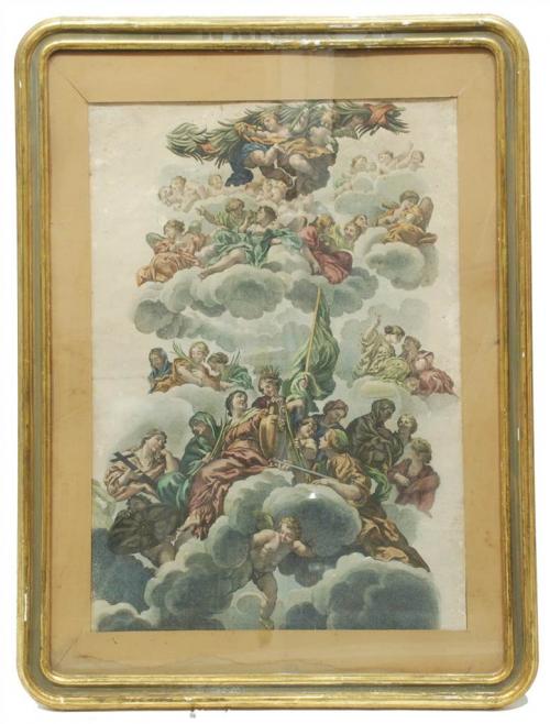 GRABADO ISABELINO "Alegoria".