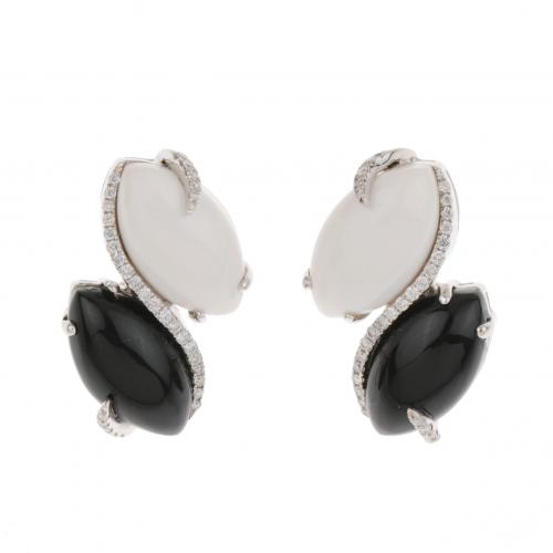 ONYX AND DIAMOND EARRINGS