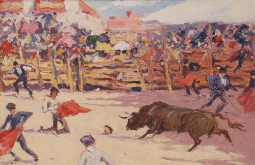 JOAQUIM TERRUELLA MATILLA (1891-1957). "BULLFIGHTING SCENE"