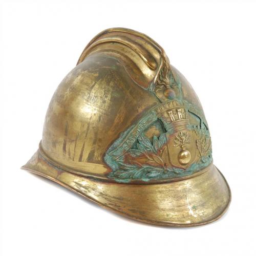 CASCO DE BOMBERO FRANCÉS, CIRCA 1900