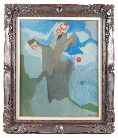 FRANCISCO BORES (1898-1972)"Bouquet devant le ciel"Óleo sobre lienzo
