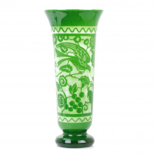 CRISTALLERIES DE NANCY. JARRÓN FRANCÉS ART DÉCO, CIRCA 1930.